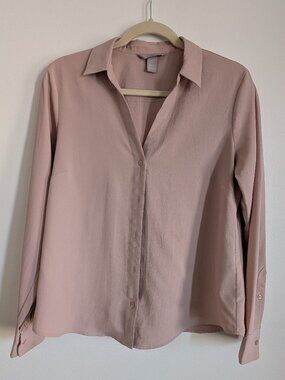 Dusty pink button down blouse